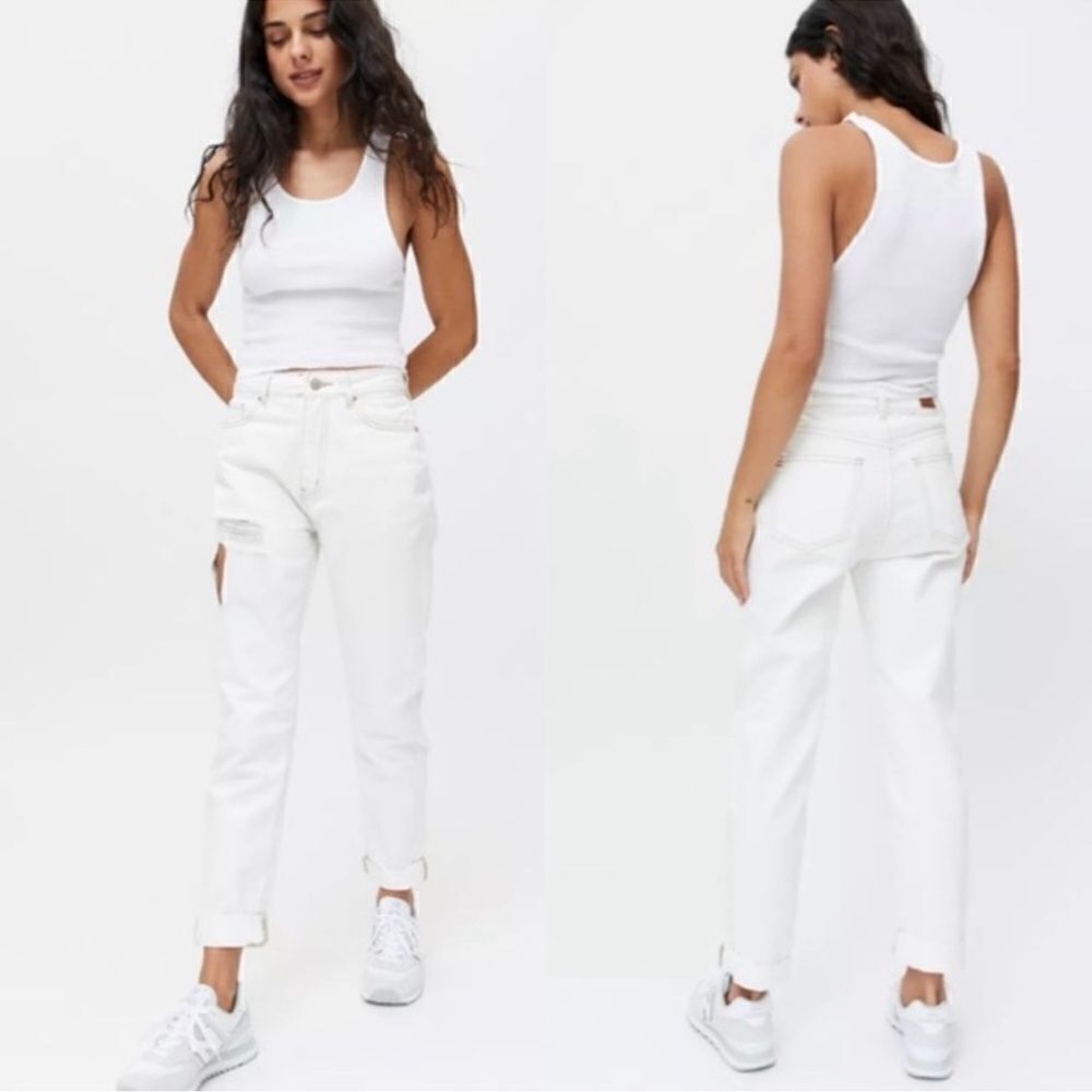 NEW BDG high waisted white mom jeans